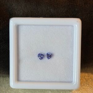 Natural Tanzanite Heart Loose Gemstones Set of 2 0.52 CTS